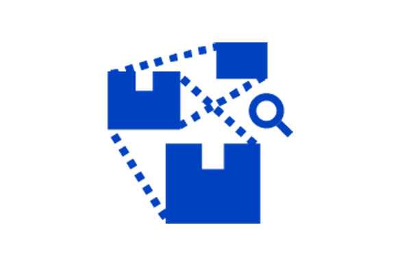 Blue traceability icon