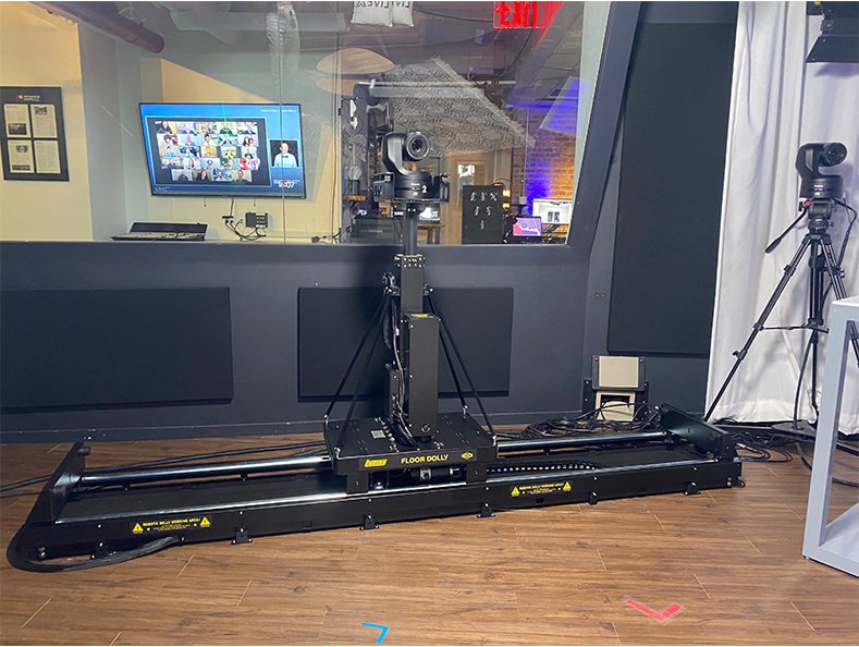 Tecnopoint Tuning Dolly for Live Event Video Production at LiveX Production Studio with AW-UE150 PRO PTZ Camera
