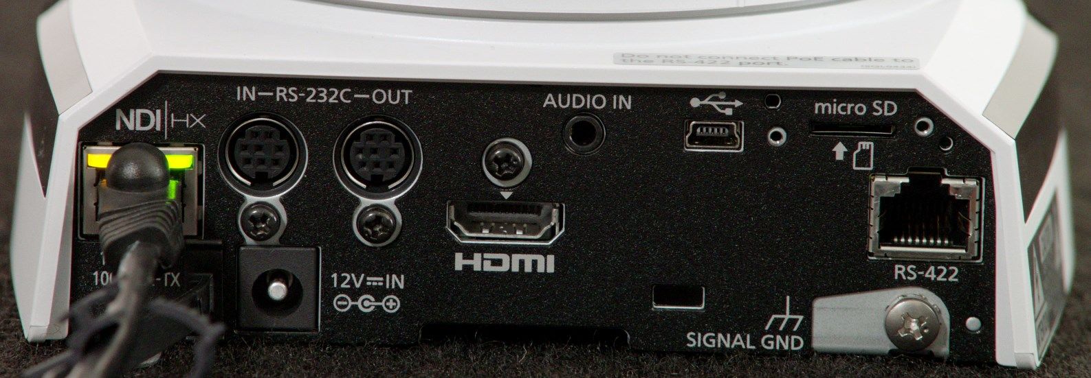 AW-HN38H PTZ Camera Rear Input Outputs NDI