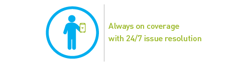 Always-on coverage with 24/7 issue resolution