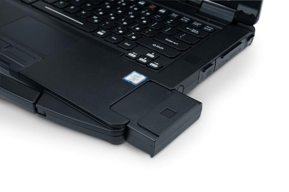 TOUGHBOOK 55 rugged laptop - front right zoom fingerprint option halfway out