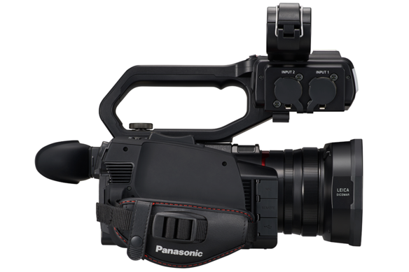 AG-CX10 4K camcorder with comfortable hand grip and easy access to camera controls