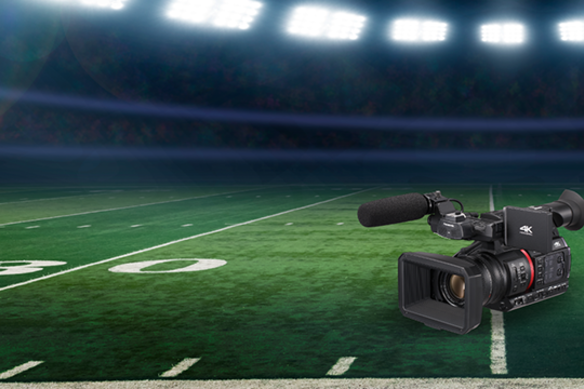 cx4000 cx350 jvc sports broadcast camera streaming NDI tricaster livestreaming camera handheld camcorder eng football first ndi camcorder ndi shoulder-mount camera for sports production